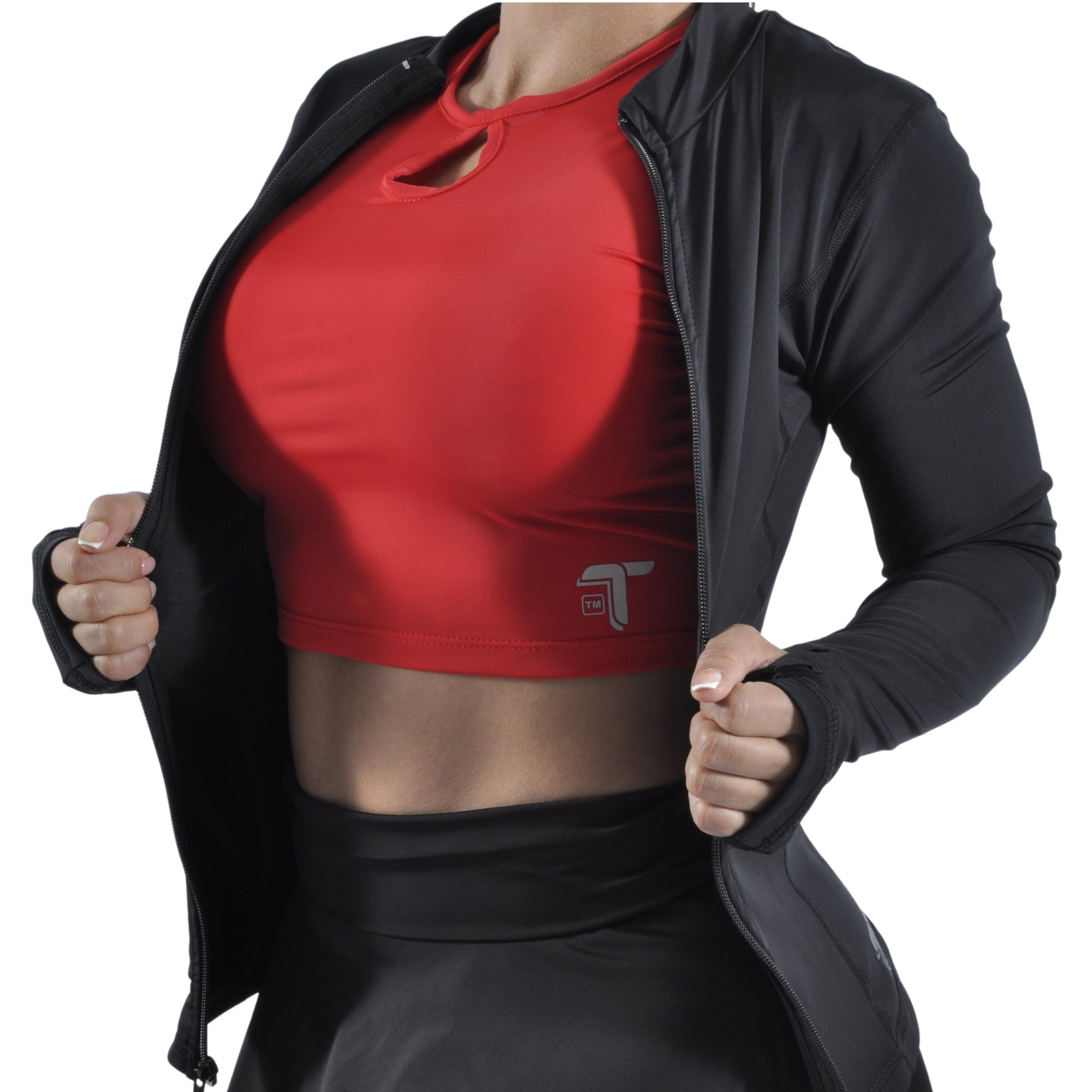 Chaqueta Deportiva Mujer Slim Fit Negra I Fit Sport - At Fit Sport Colombia #