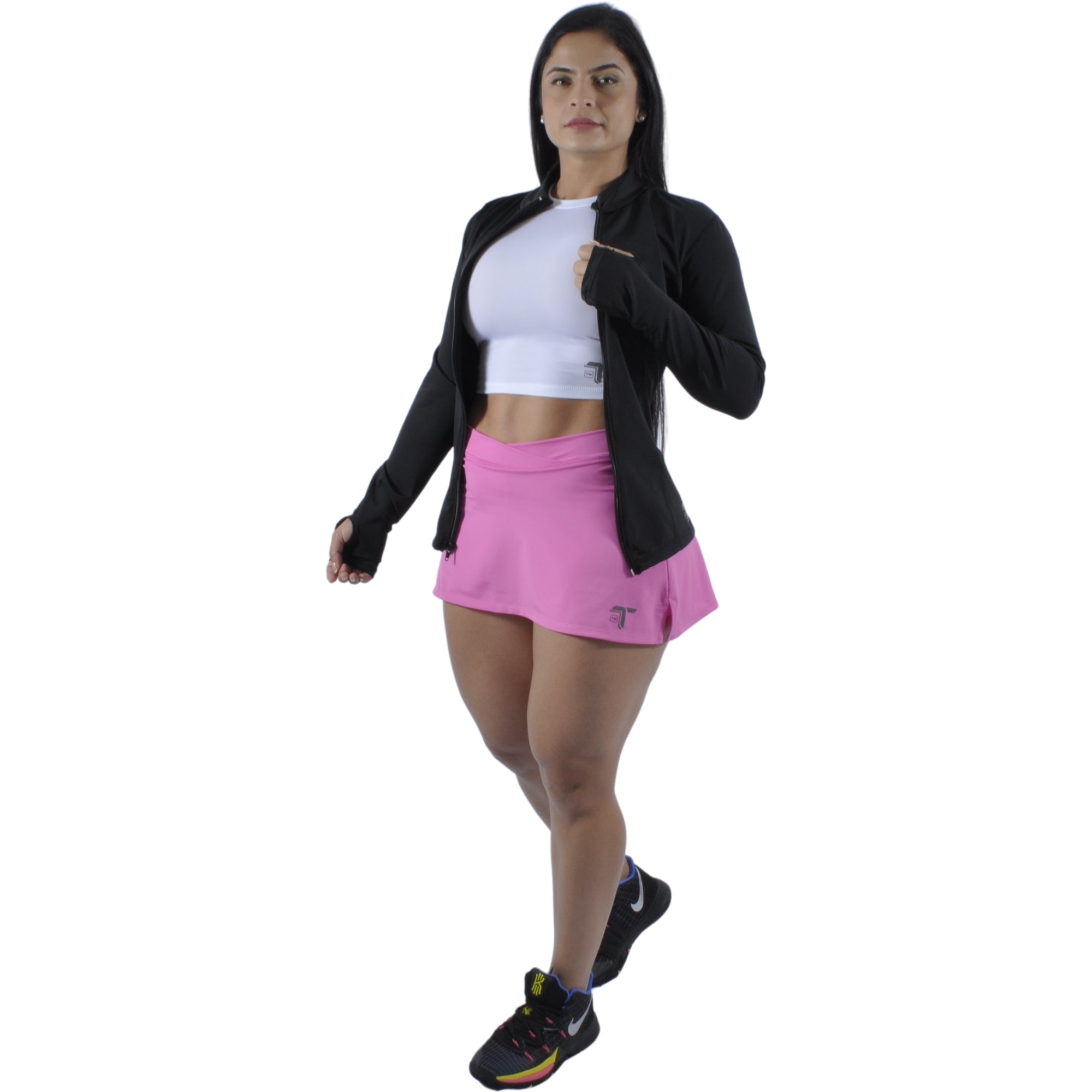 Camiseta Crop Top Mujer Manga Corta Madeira Pac At Fit  Sport Blanco - At Fit Sport Colombia #