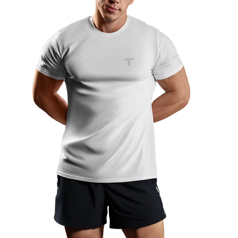 Camiseta Deportiva Hombre Blanca Manga Corta I Fit Sport - At Fit Sport Colombia #