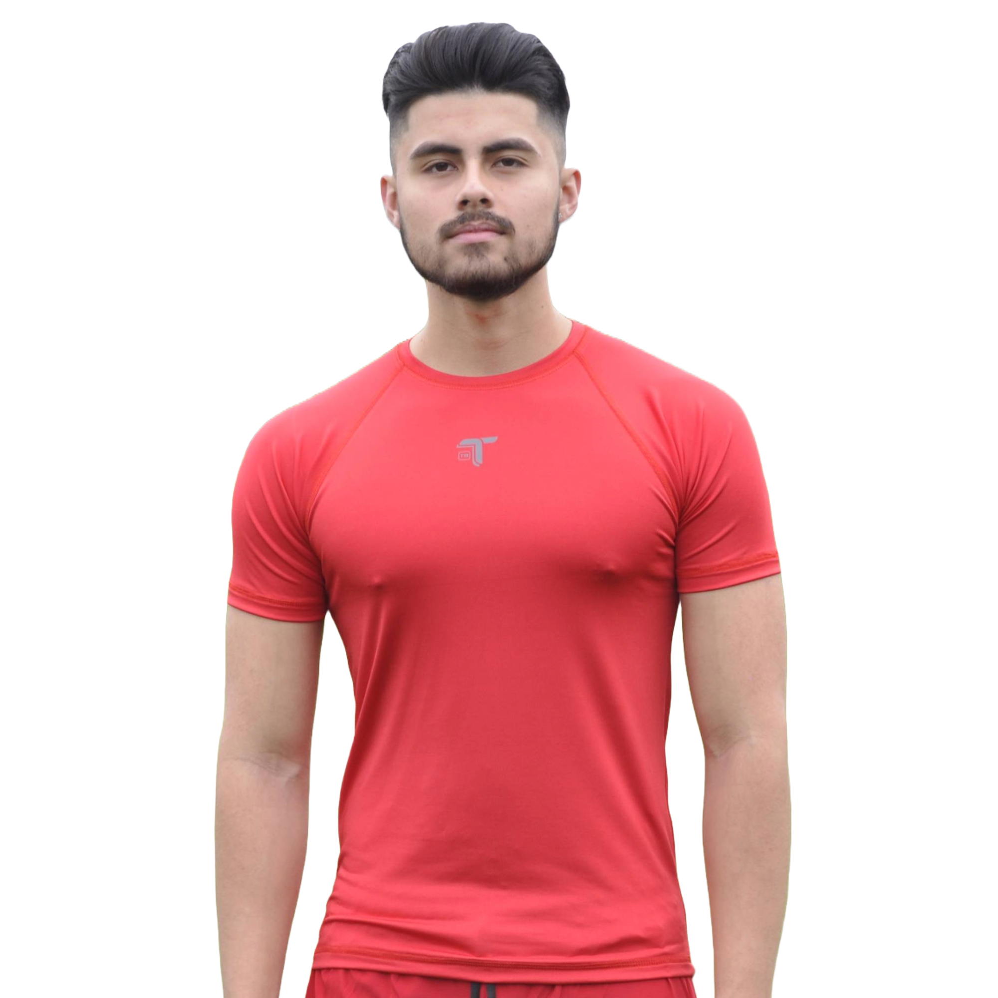 Camiseta Deportiva Hombre Roja Manga Ranglan I Fit Sport - At Fit Sport Colombia #