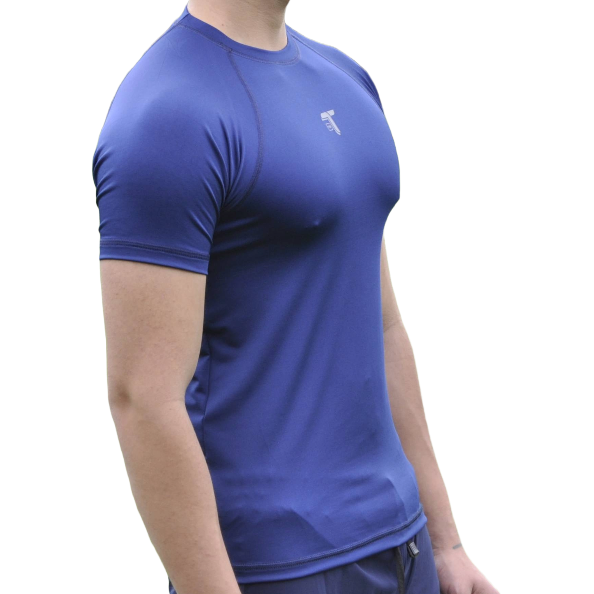 Camiseta deportiva hombre manga ranglan Zopilote azul At Fit Sport Colombia