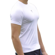 Camiseta deportiva hombre manga ranglan Zopilote blanco At Fit Sport Colombia