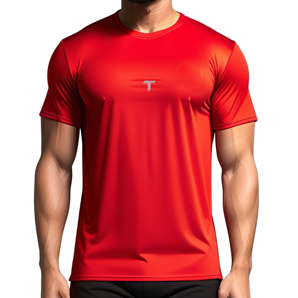 Camiseta Deportiva Hombre Roja Manga Corta SI Fit Sport - At Fit Sport Colombia #