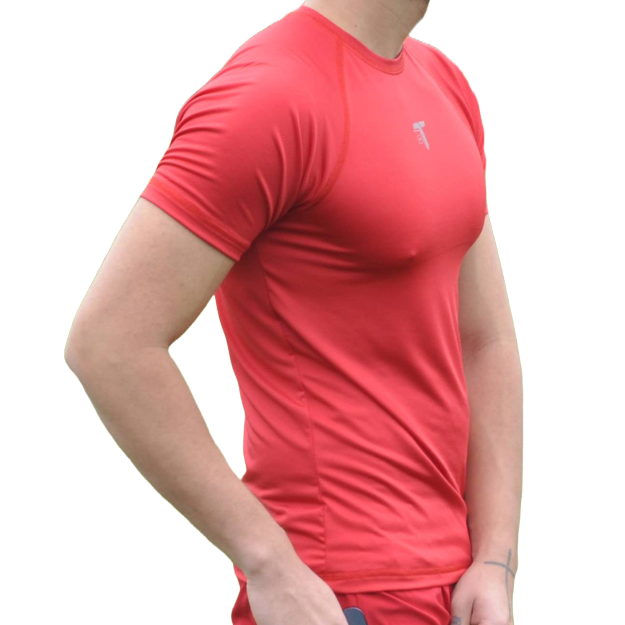 Camiseta Deportiva Hombre Roja Manga Ranglan I Fit Sport - At Fit Sport Colombia #