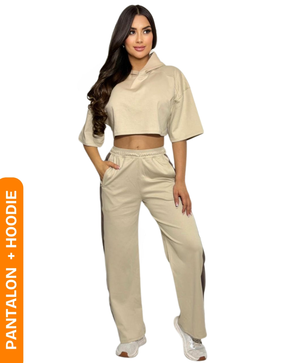 Conjunto Deportivo Urbano Mujer Hoodie Crop + Pantalón | At Fit Sport