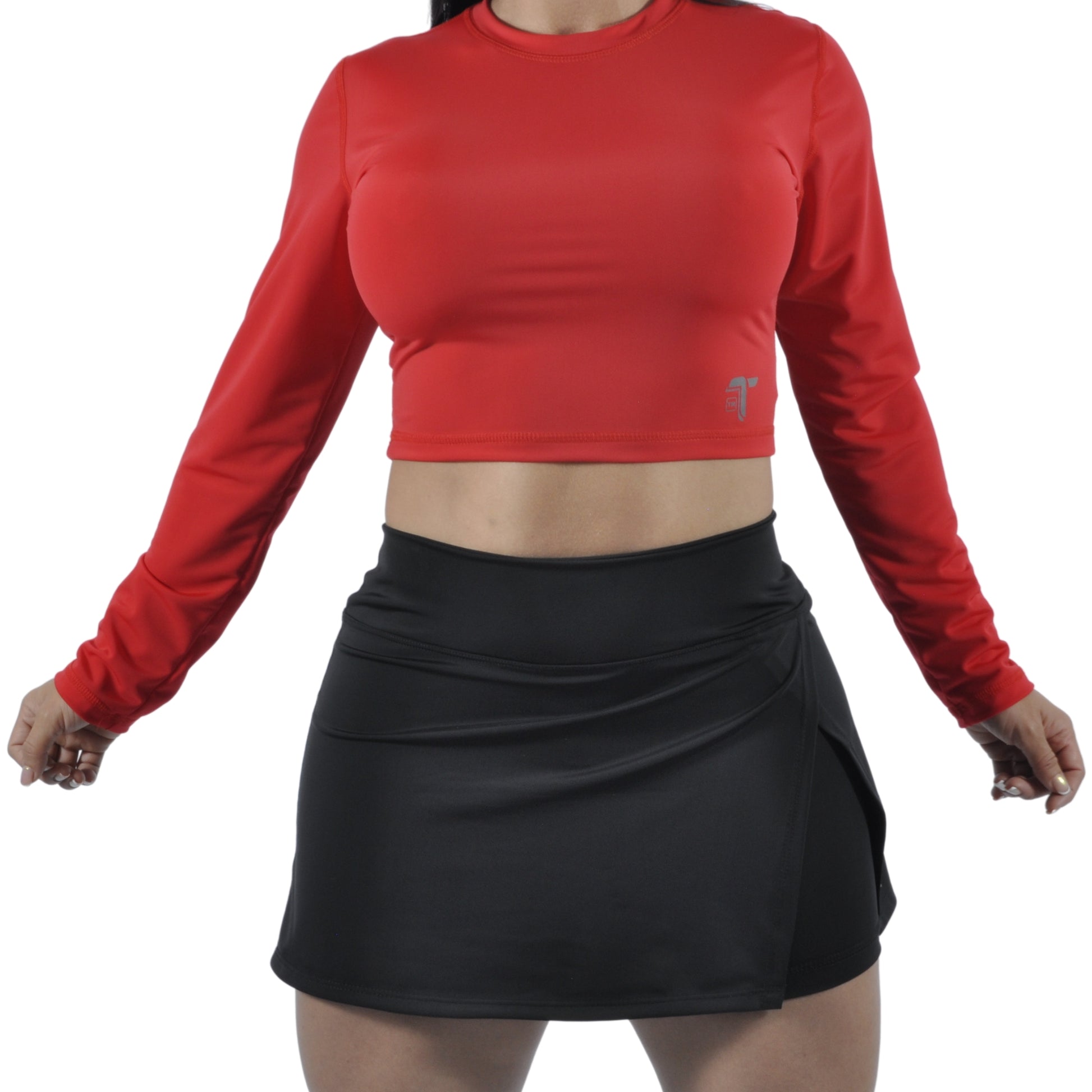 Conjunto falda short ventalle + Crop top Madeira At Fit Sport - At Fit Sport Colombia #