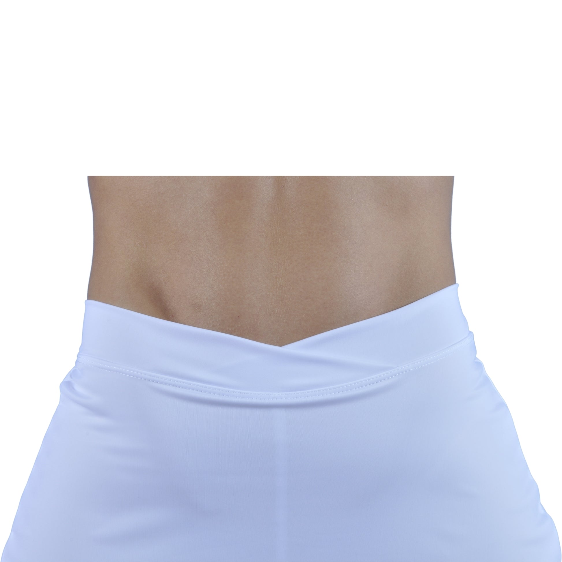 Falda Short Deportiva Pretina Cruzada I Fit Sport Blanca - At Fit Sport Colombia #