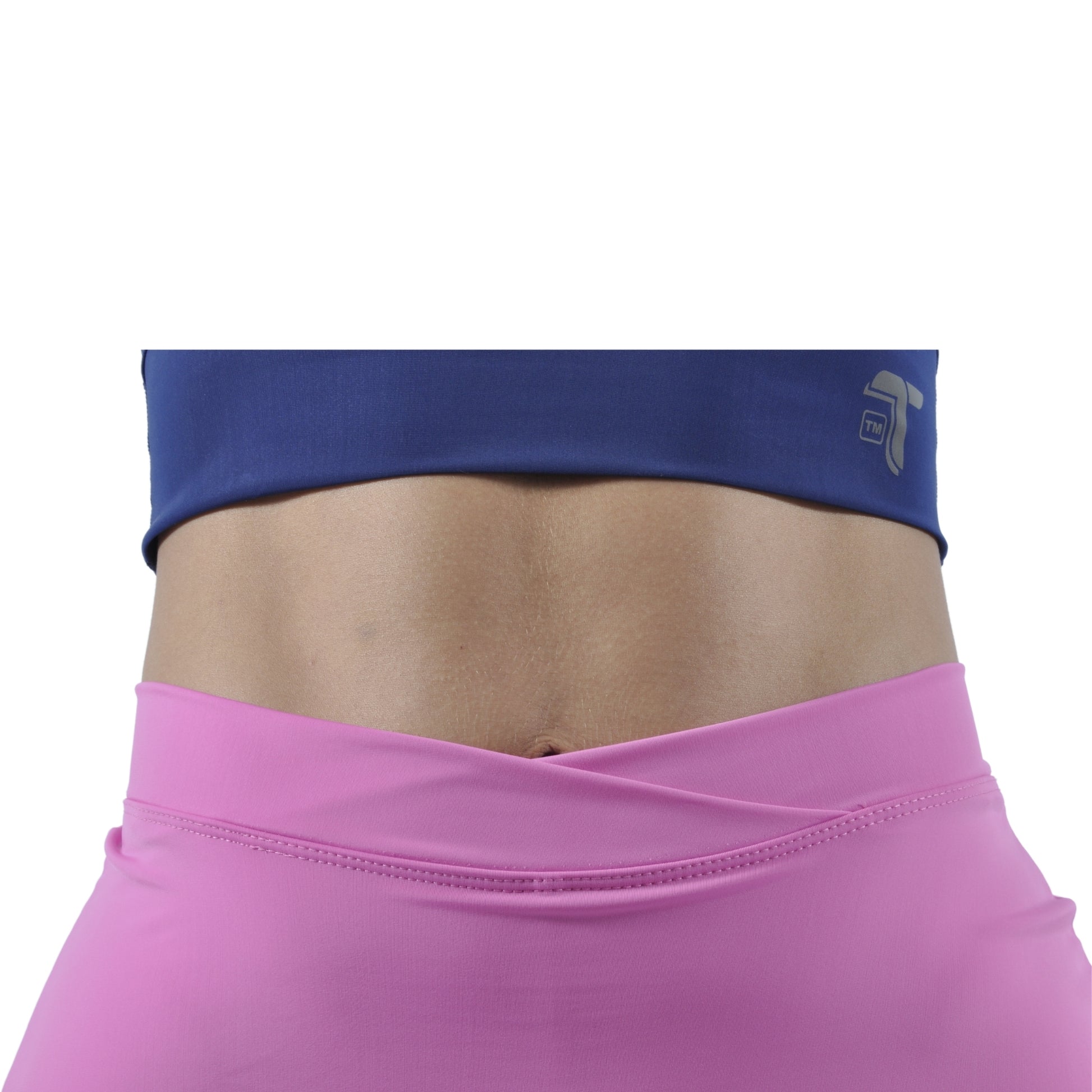Falda Short Deportiva Pretina Cruzada I Fit Sport Rosada - At Fit Sport Colombia #