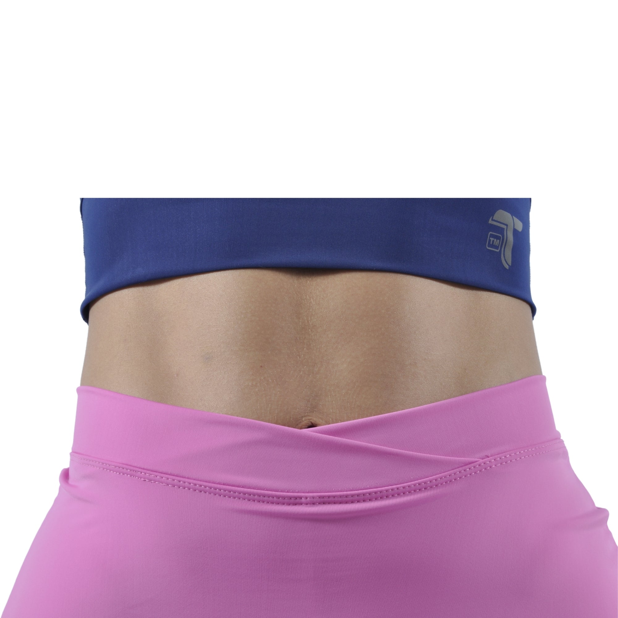 Falda Short Deportiva Pretina Cruzada I Fit Sport Rosada - At Fit Sport Colombia #