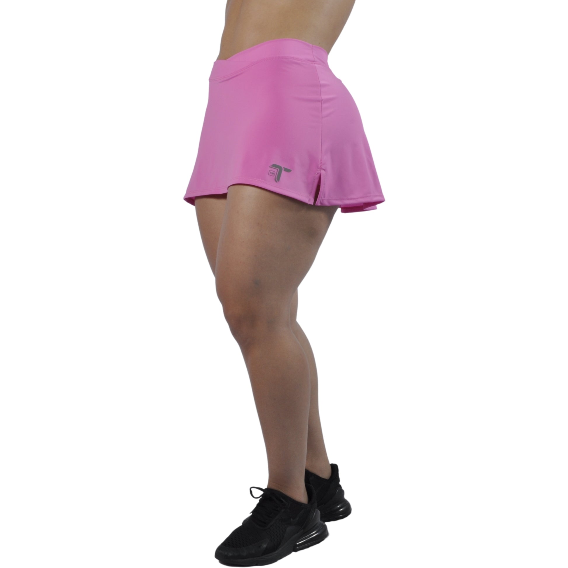 Falda Short Deportiva Pretina Cruzada I Fit Sport Rosada - At Fit Sport Colombia #