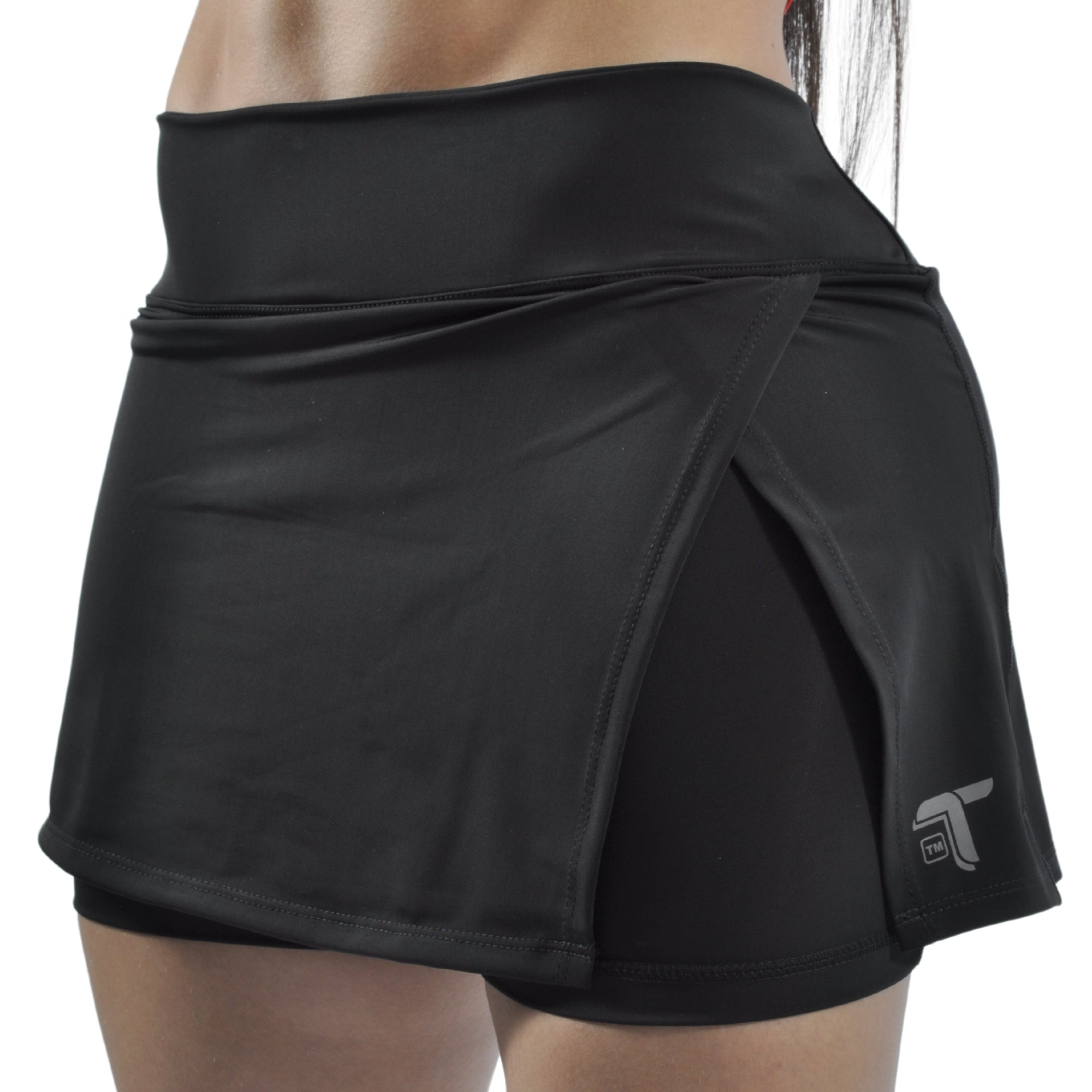 Falda Short Deportiva Tenista Cruzada Inca Tuacol Negra - At Fit Sport Colombia #
