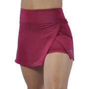 Falda short deportiva tenista cruzada Inca vinotinto 2-en-1 At Fit Sport Colombia