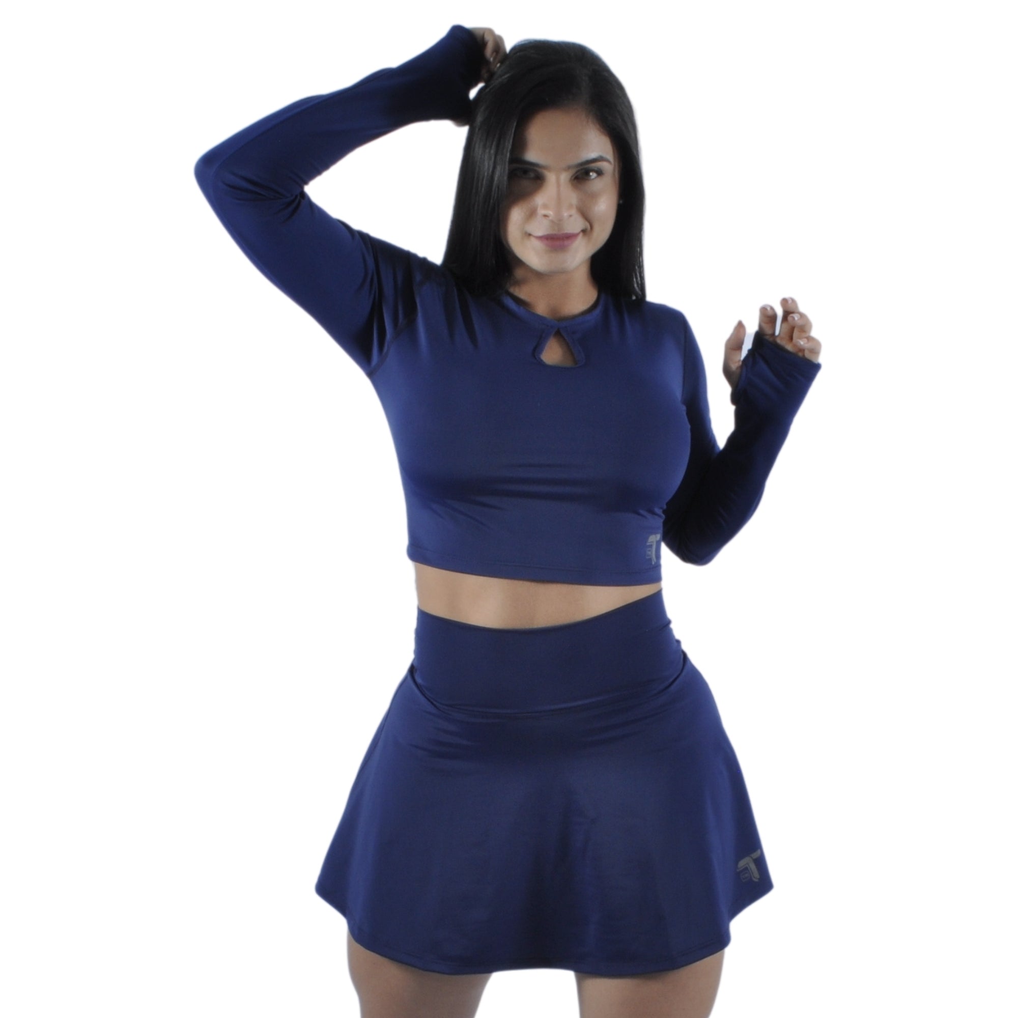 Falda Short Deportiva Ventalle Bolsillo Lateral Tuacol Azul oscura - At Fit Sport Colombia #