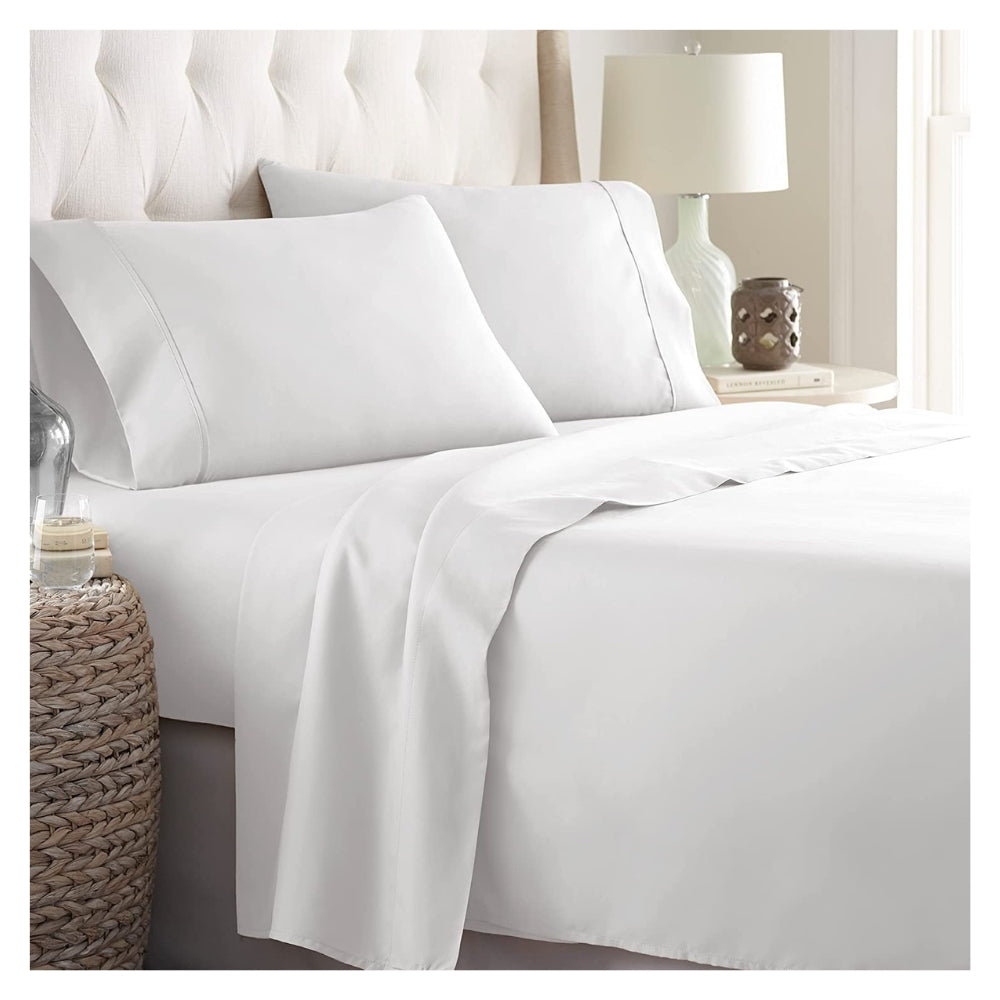 Juego de Sabanas Blancas Con Embone Cama Doble Tuacol - At Fit Sport Colombia #