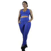 Leggins deportivo mujer bolsillo lateral azul rey At Fit Sport Colombia