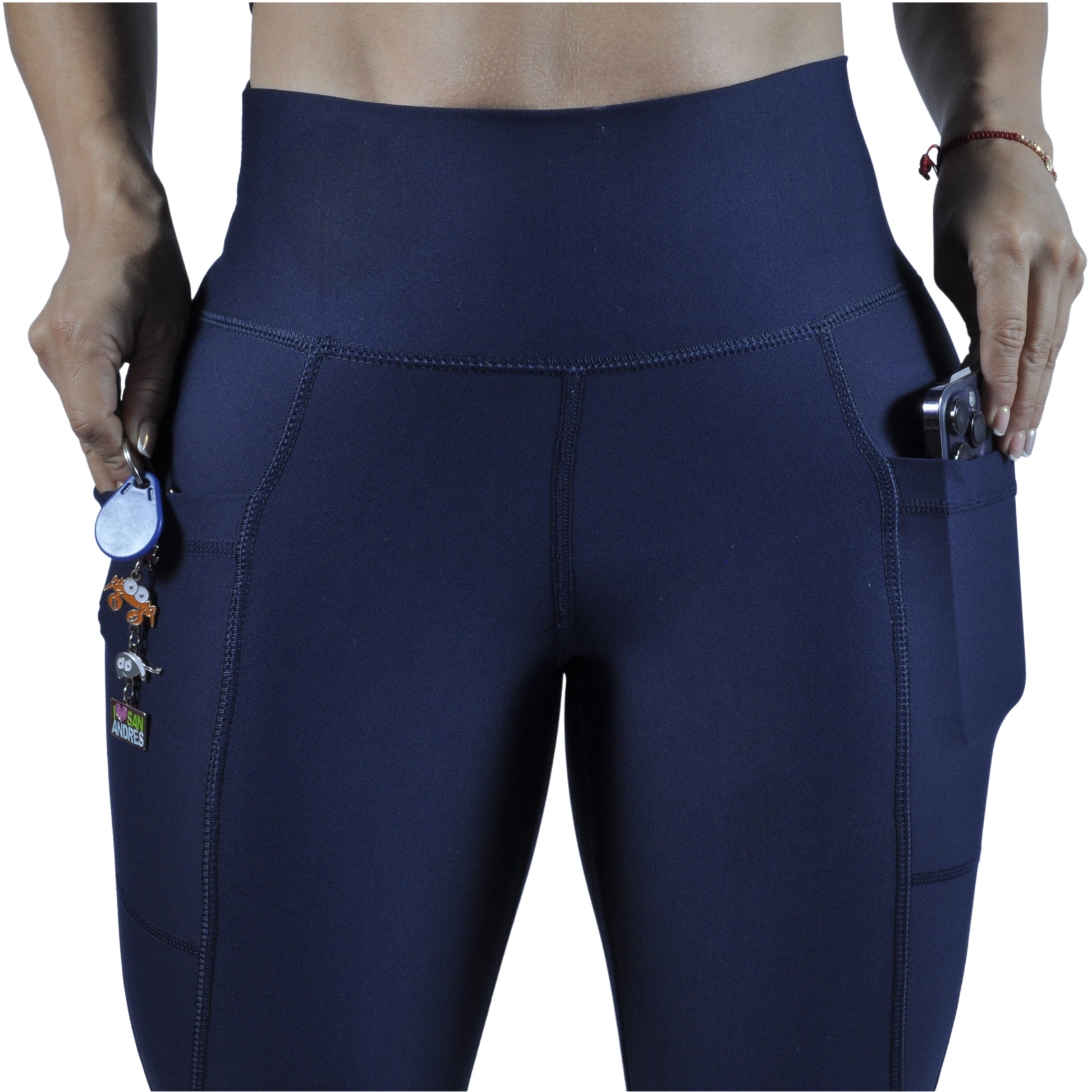 Leggins Deportivo Mujer - Bolsillo Lateral Tuacol Azul Oscuro - At Fit Sport Colombia #