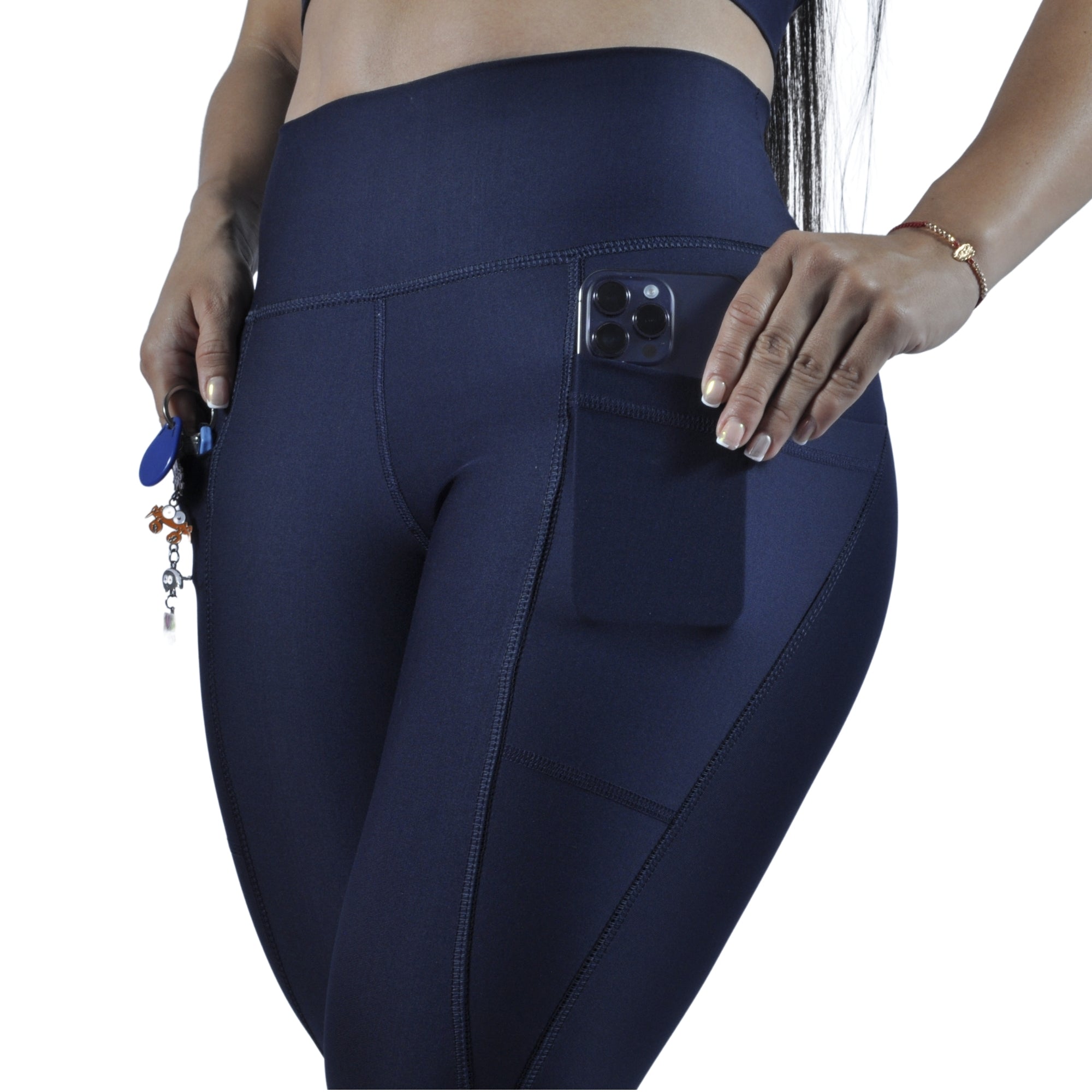 Leggins Deportivo Mujer - Bolsillo Lateral Tuacol Azul Oscuro - At Fit Sport Colombia #
