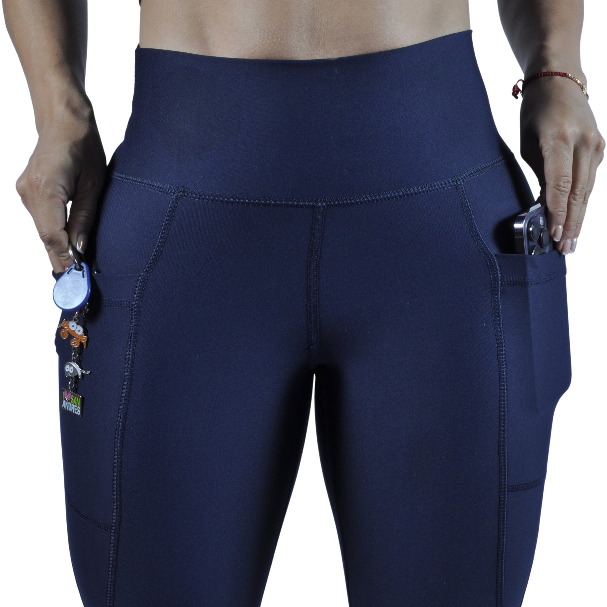 Leggins Deportivo Mujer - Bolsillo Lateral Tuacol Azul Oscuro - At Fit Sport Colombia #