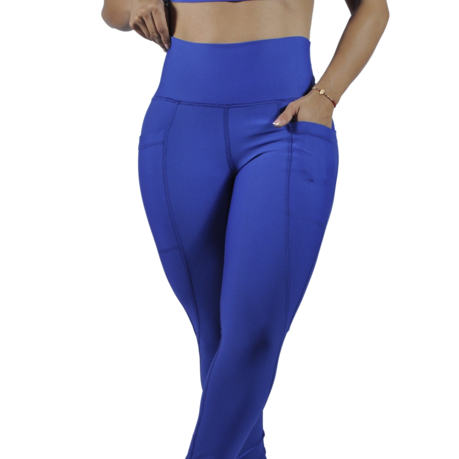 Leggins Deportivo Mujer - Bolsillo Lateral Tuacol Azul Rey - At Fit Sport Colombia #
