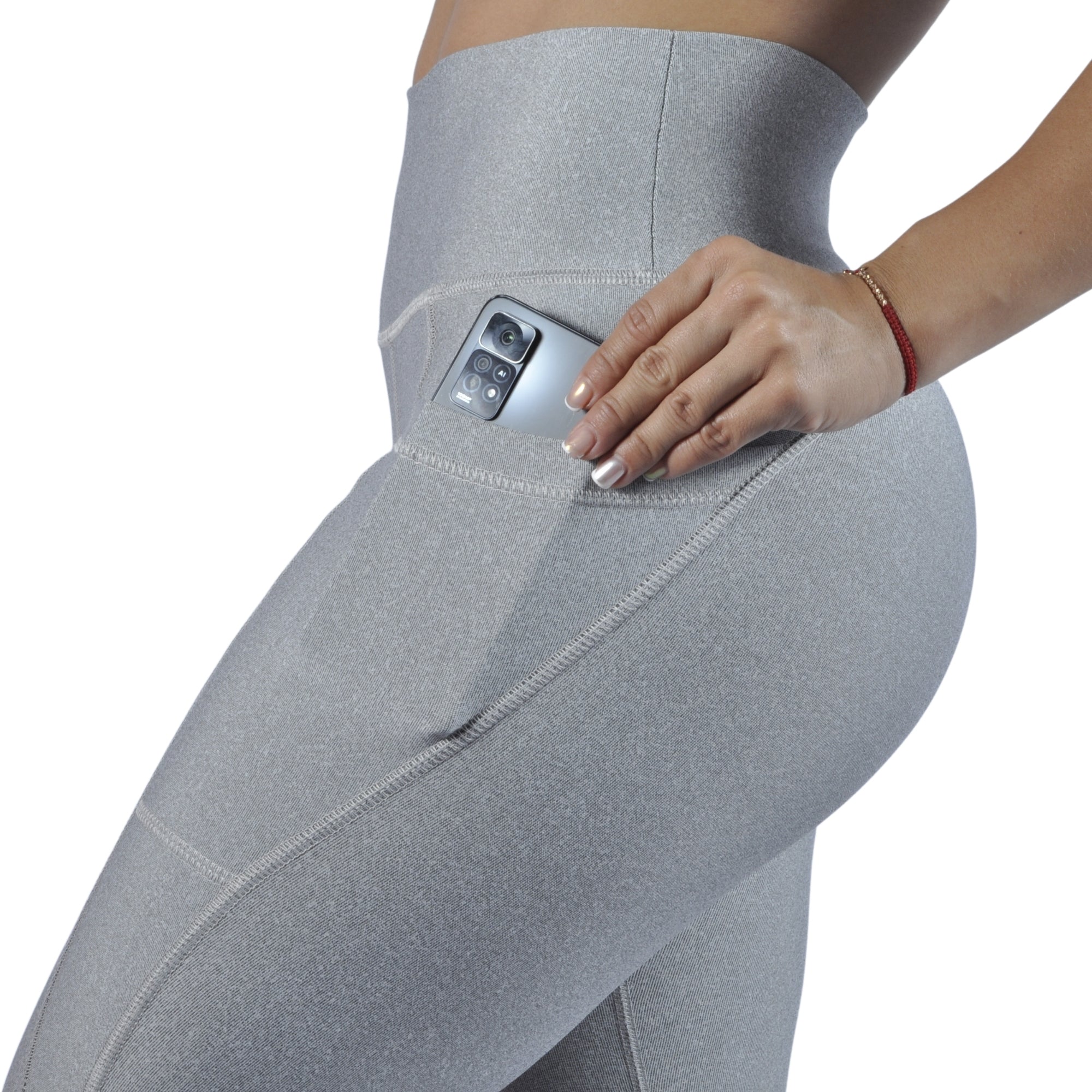 Leggins Deportivo Mujer - Bolsillo Lateral Tuacol Gris Claro - At Fit Sport Colombia #