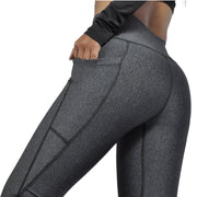Leggins Deportivo Mujer - Bolsillo Lateral Tuacol Gris Jaspeado - At Fit Sport Colombia #