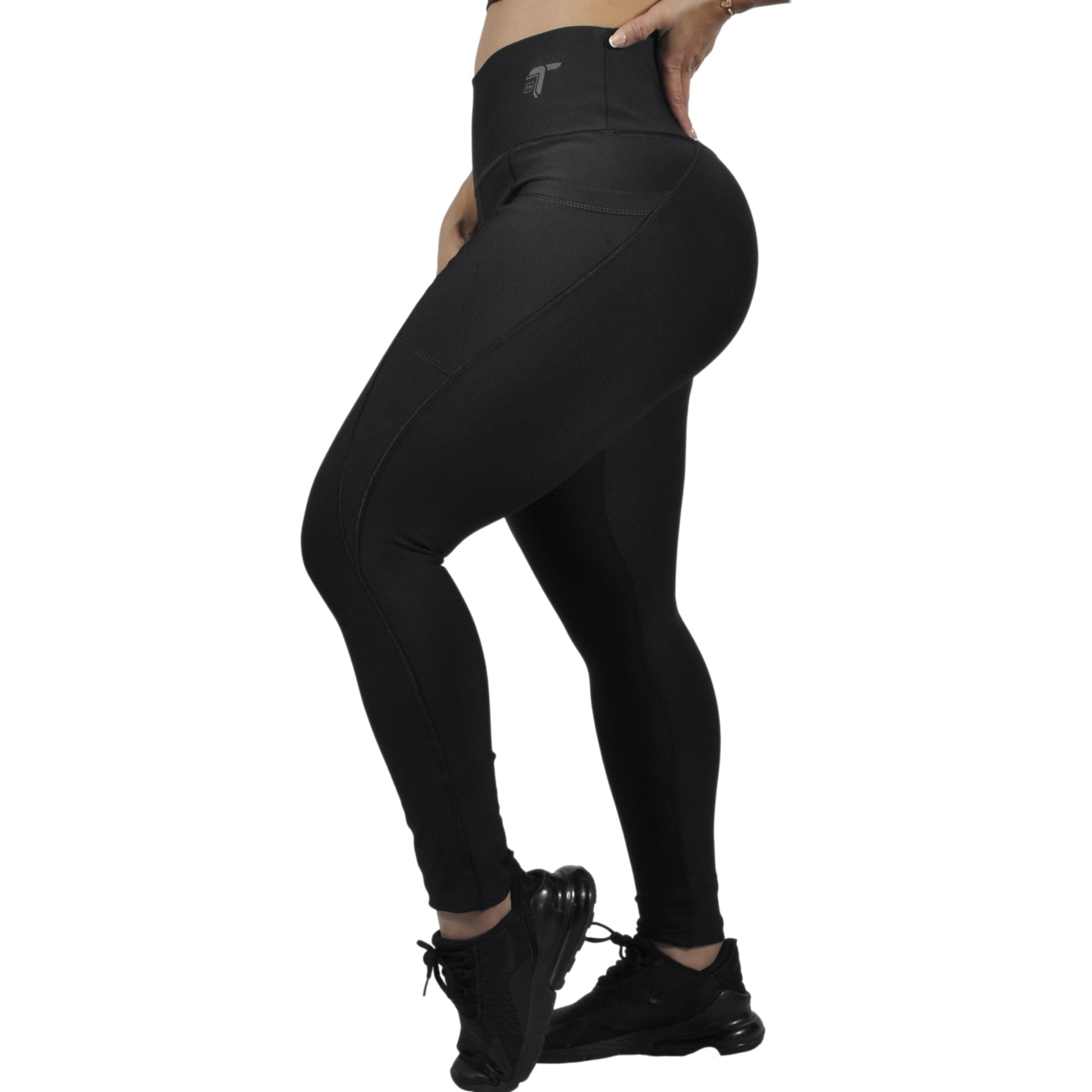 Leggins Deportivo Mujer - Bolsillo Lateral Tuacol Negro - At Fit Sport Colombia #