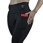 Leggins Deportivo Mujer - Bolsillo Lateral Tuacol Negro - At Fit Sport Colombia #