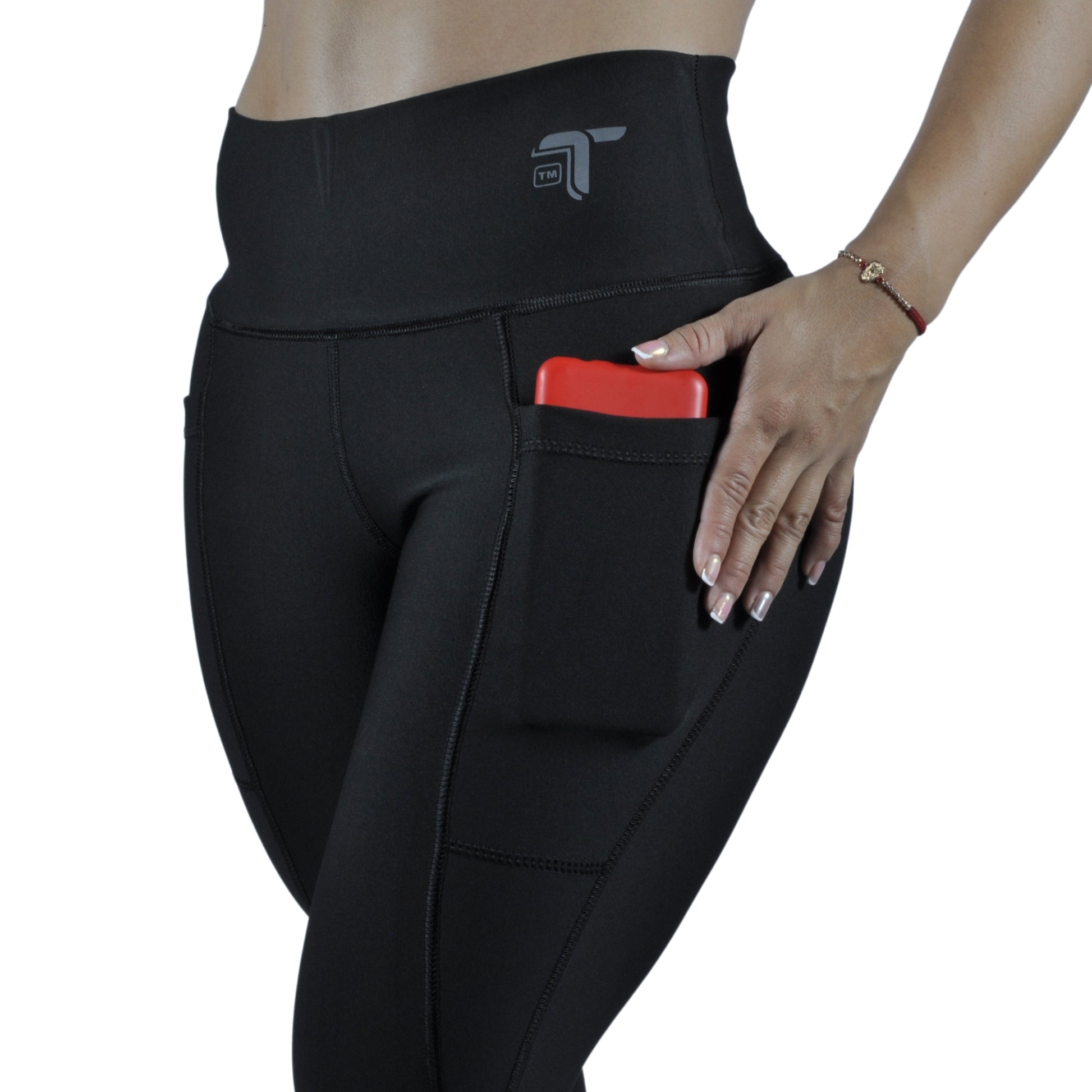 Leggins Deportivo Mujer - Bolsillo Lateral Tuacol Negro - At Fit Sport Colombia #
