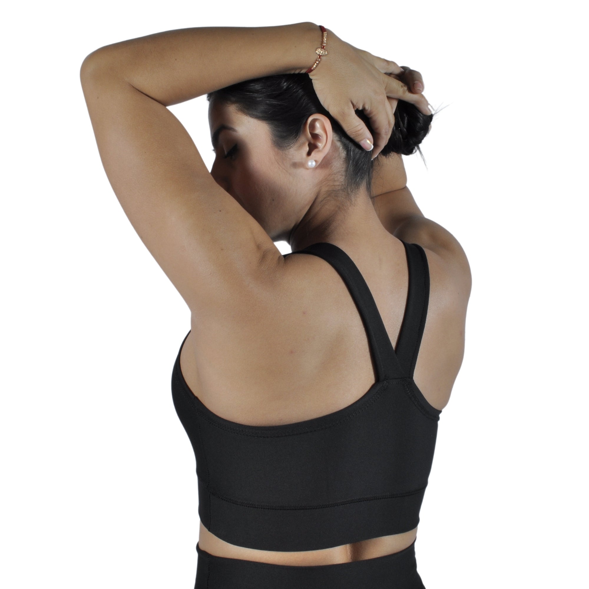 Top Deportivo Licrado Dama Tirantes V Sirirí I Fit Sport Negro - At Fit Sport Colombia #
