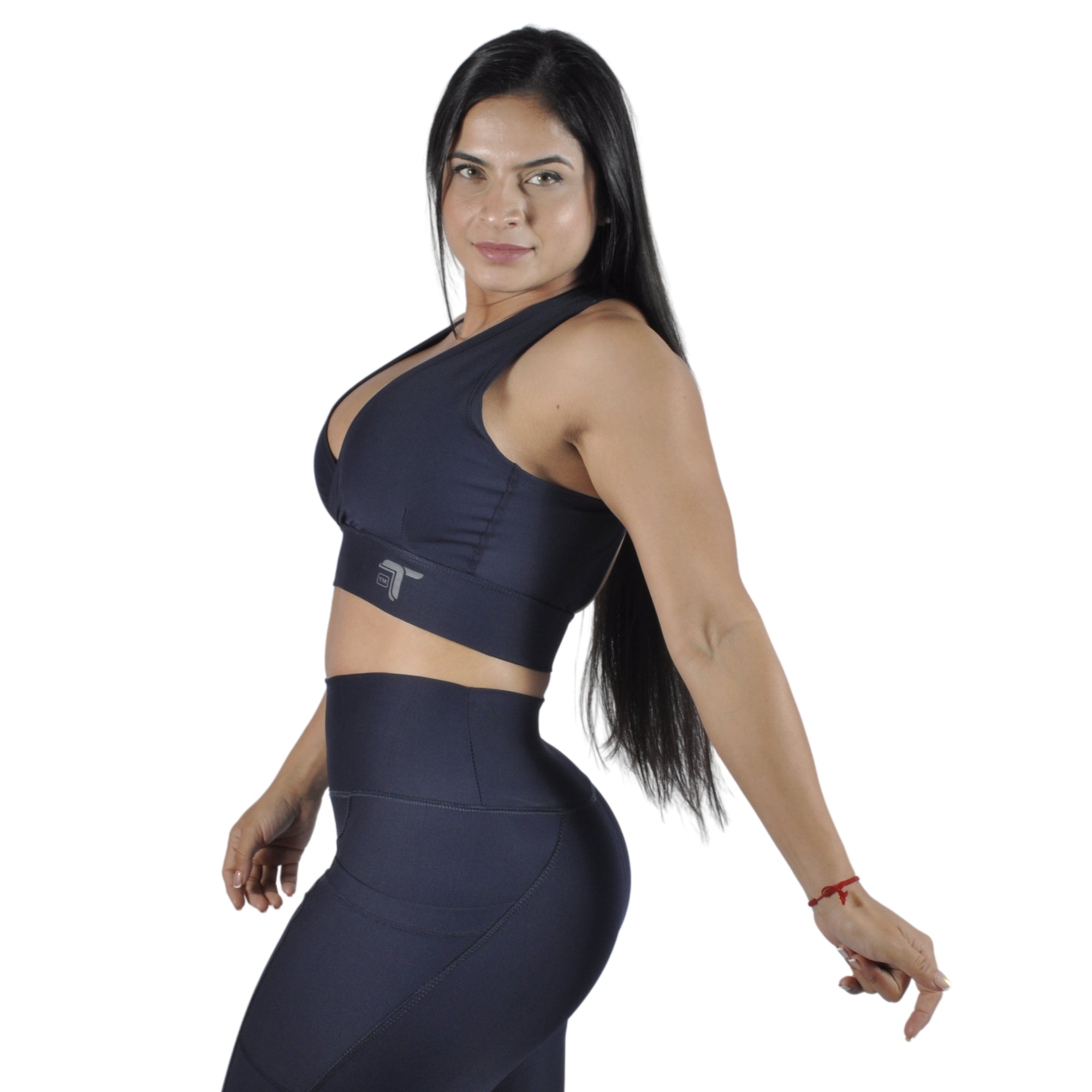 Top Deportivo Mujer - Tirantes Cruzados Ibis At Fit Sport Azul - At Fit Sport Colombia #