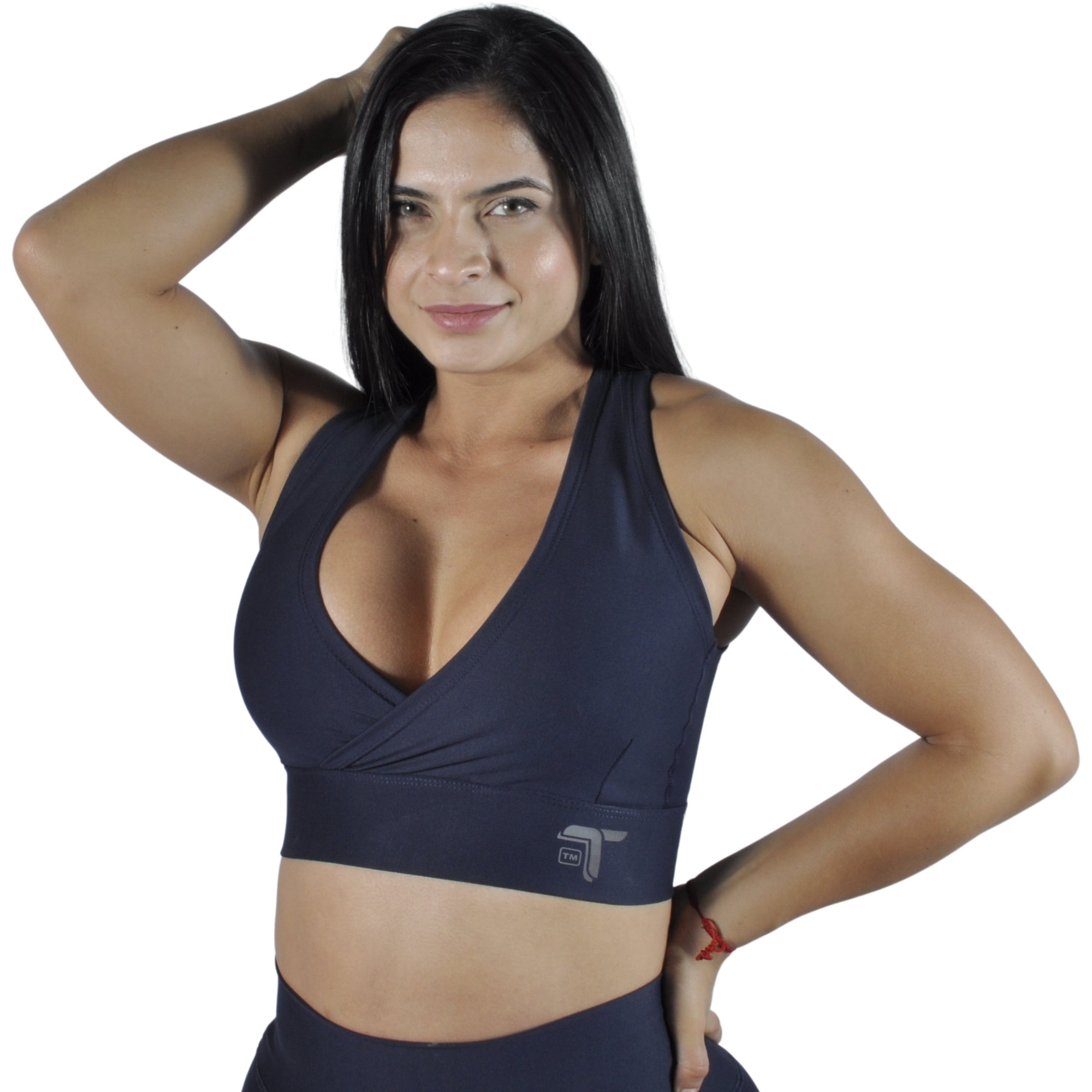 Top Deportivo Mujer - Tirantes Cruzados Ibis At Fit Sport Azul - At Fit Sport Colombia #