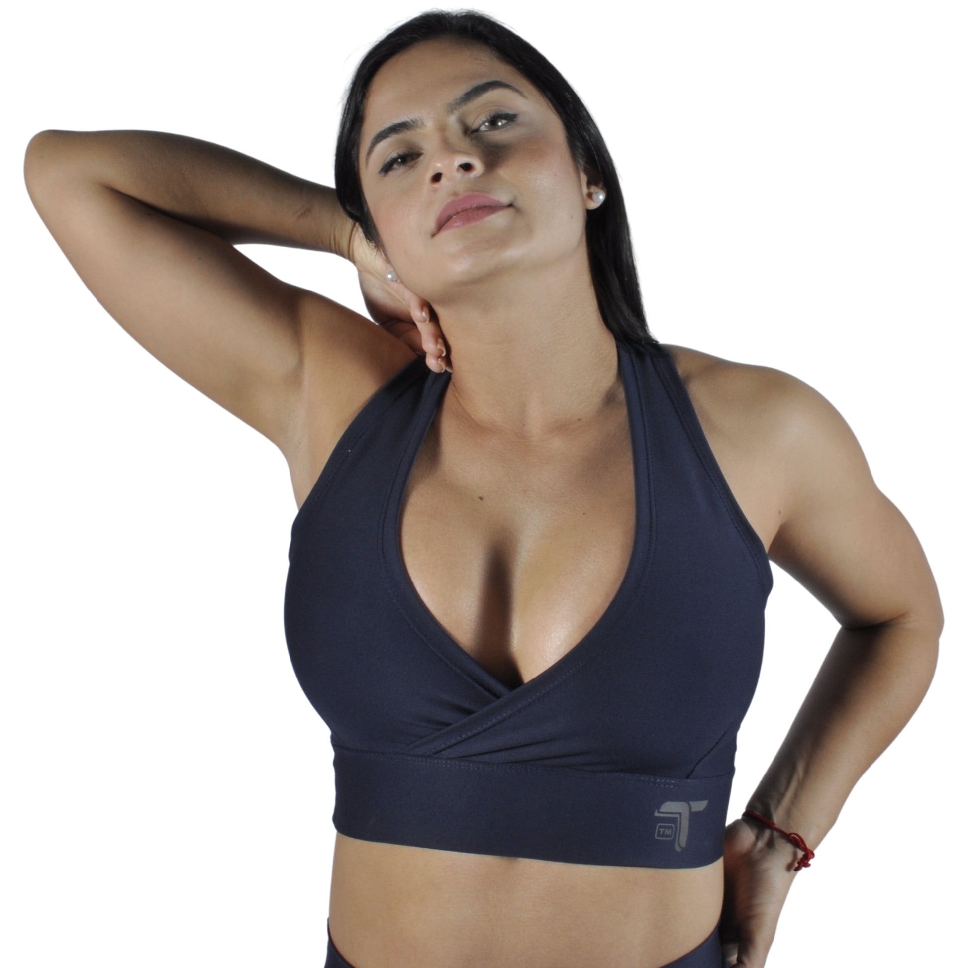 Top Deportivo Mujer - Tirantes Cruzados Ibis I Fit Sport Negro - At Fit Sport Colombia #