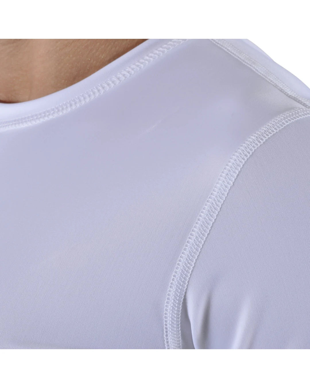 Crop Top Deportivo Mujer Madeira Manga Corta: blanco detalle costura — At Fit Sport Colombia