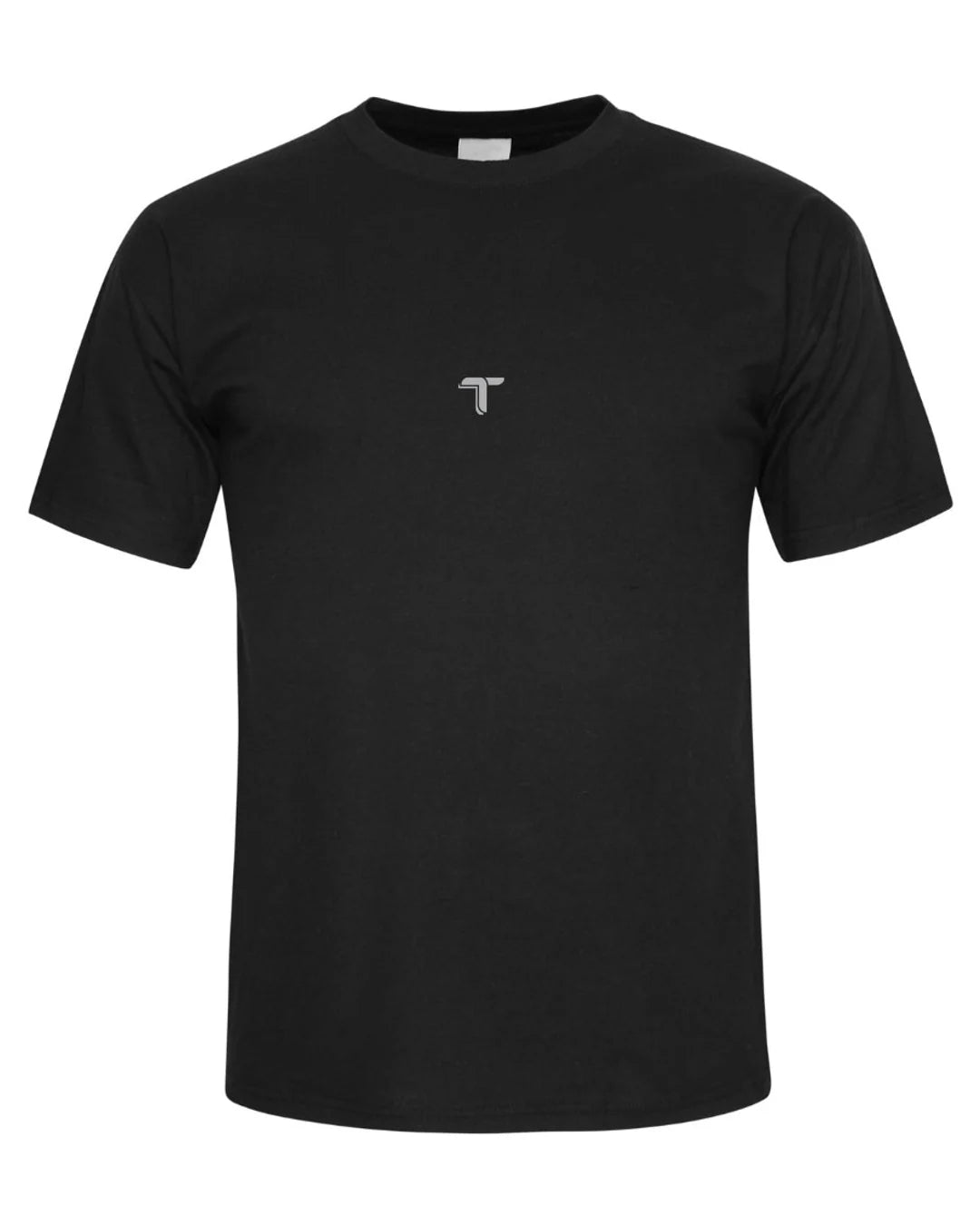 Camiseta Deportiva Hombre Manga Corta: negro prenda vista frontal — At Fit Sport Colombia
