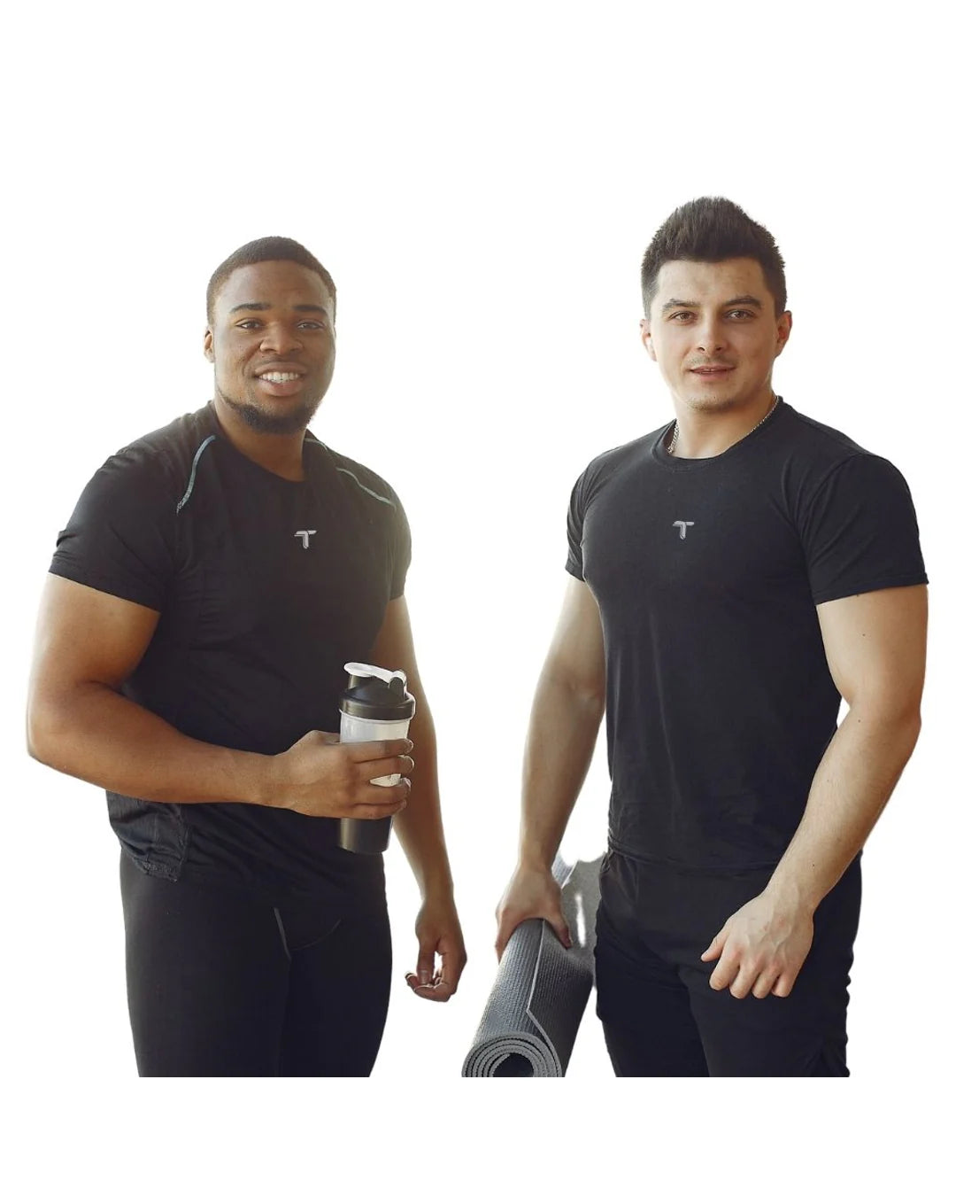 Camiseta Deportiva Hombre Manga Ranglan Transpirable: negro dos modelos — At Fit Sport Colombia