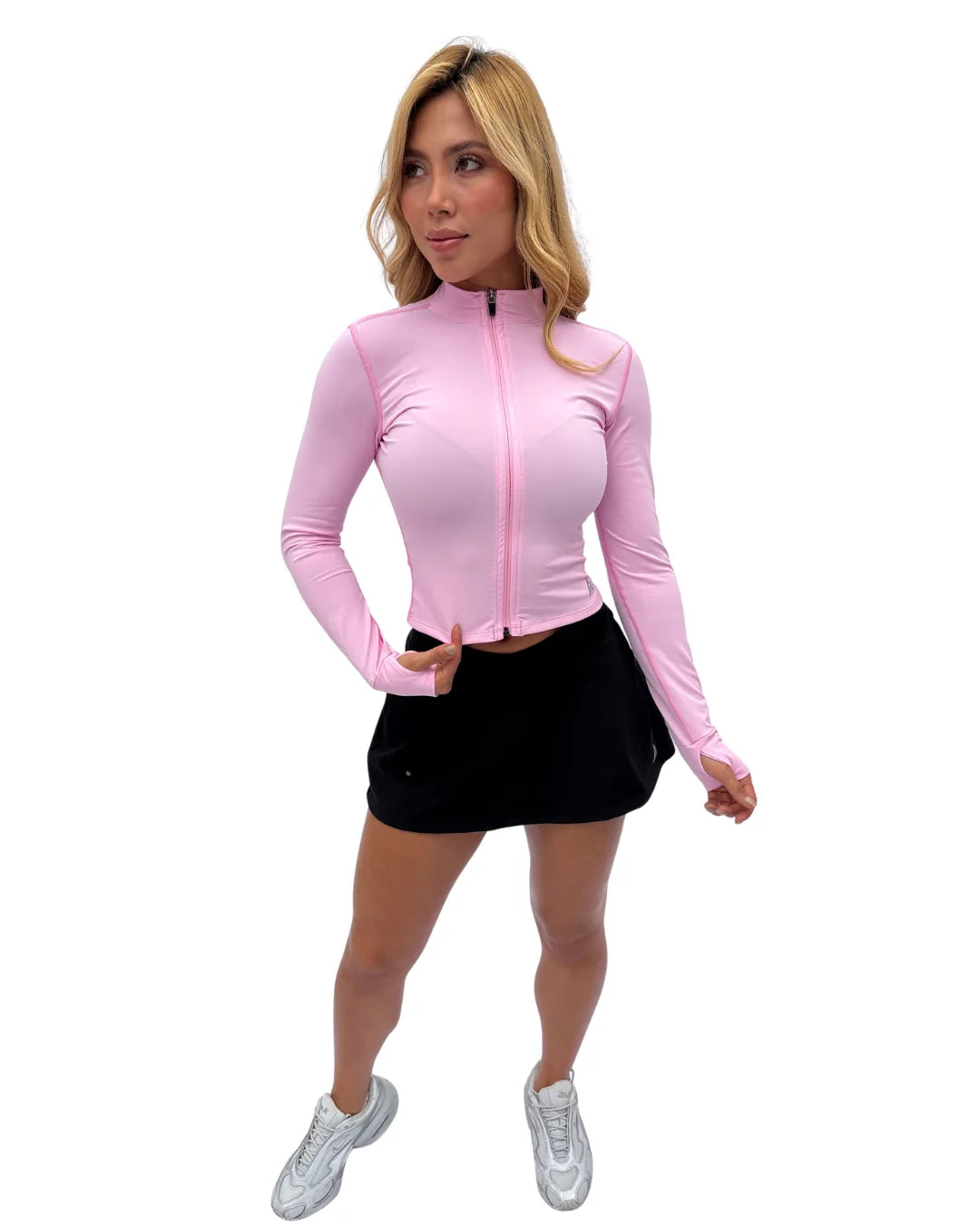 Falda short deportiva Elipse negra con short interno - At Fit Sport Colombia