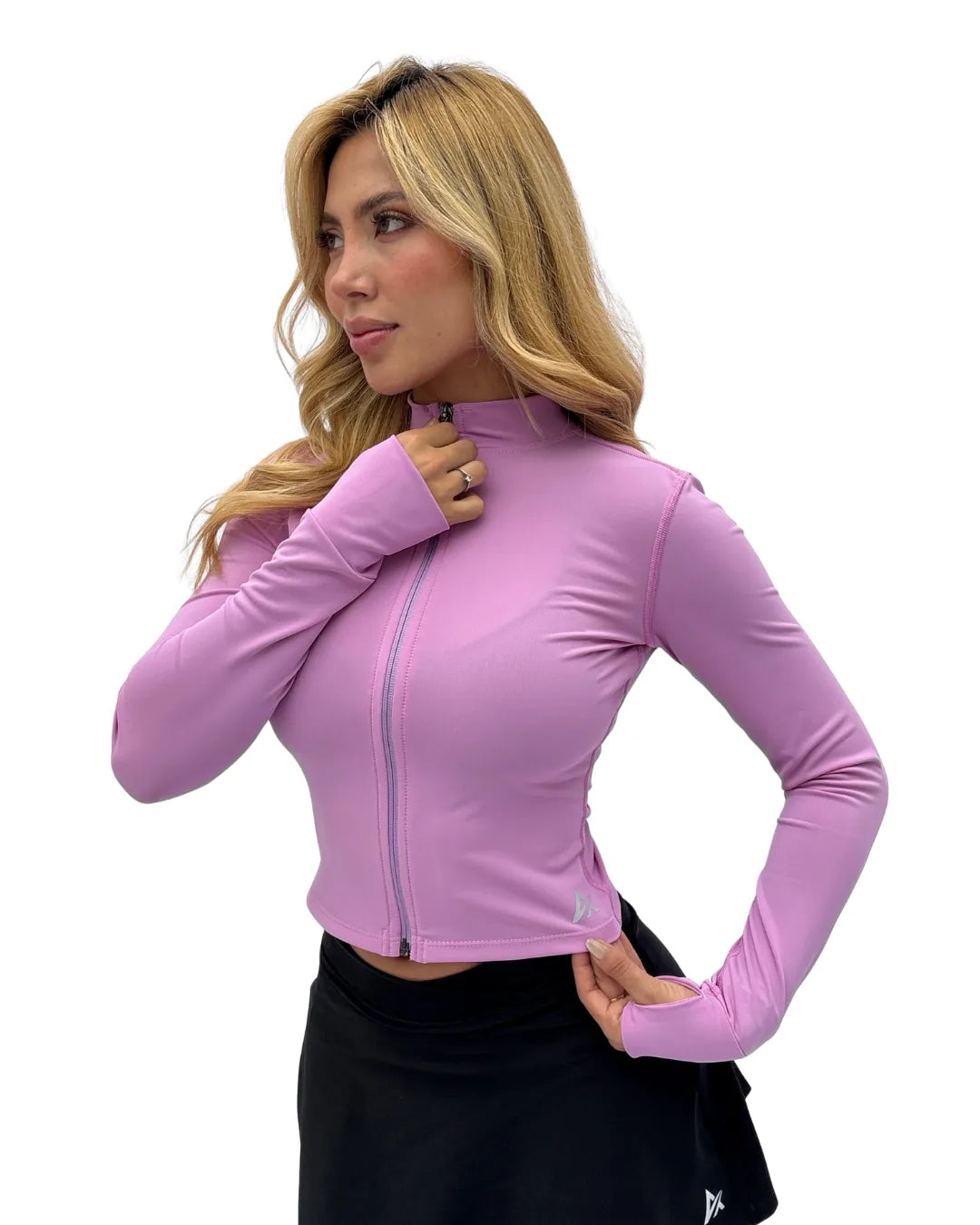 Falda short deportiva Elipse lila 2-en-1 - At Fit Sport Colombia
