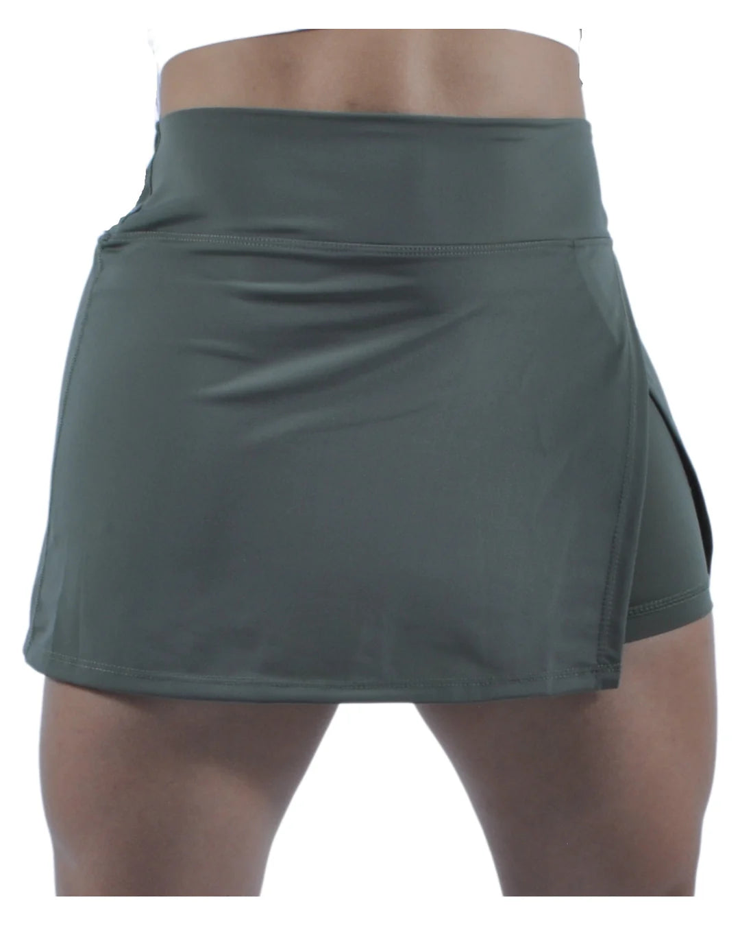 Falda Short Deportiva Inca 2 en 1 para Tenis y Pádel: gris frontal — At Fit Sport Colombia