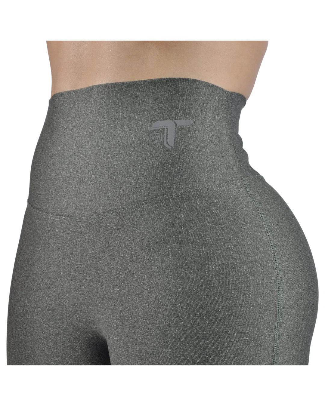 Leggings Deportivos Mujer Cacique Pretina Curva Alta: gris detalle pretina — At Fit Sport Colombia